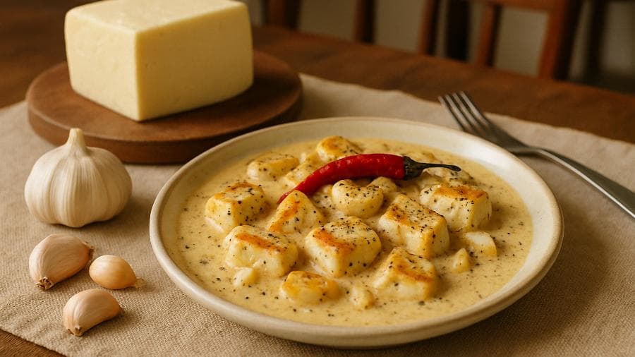 Queijo Cremoso da Dona Maria com Alho e Pimenta