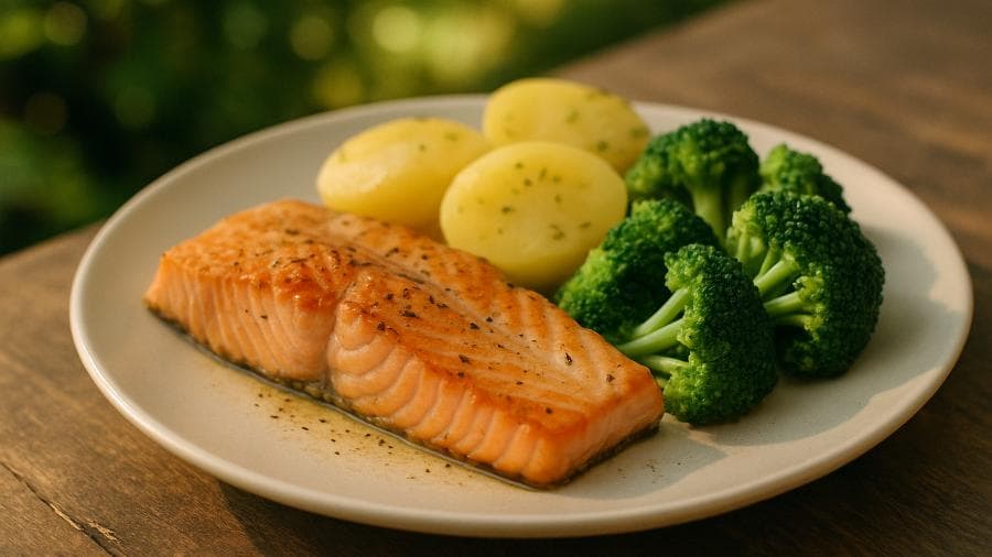 Salmão com Legumes à Moda do Antônio