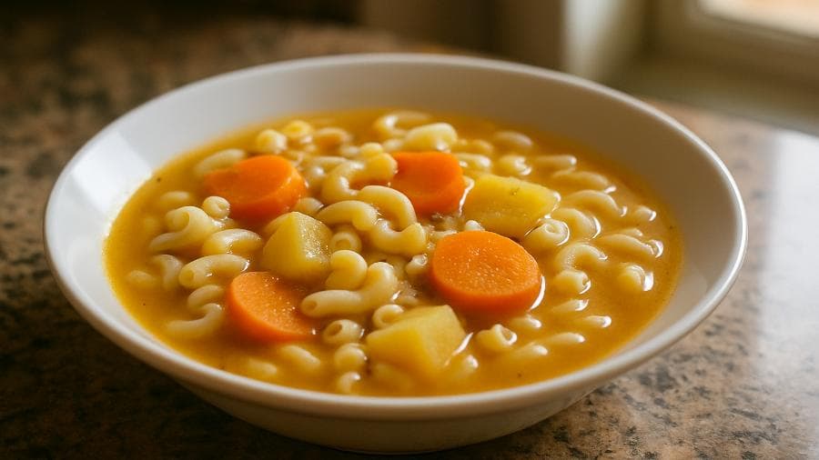 Sopa de Macarrão com Legumes da Marlene