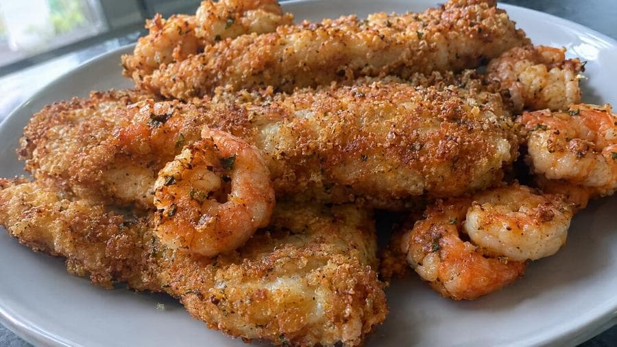 Filés de peixe crocantes na air fryer