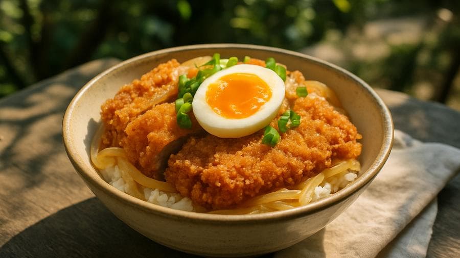 Katsudon da Vovô João: Tigela de Carne de Porco Empanada com Ovo Cozido