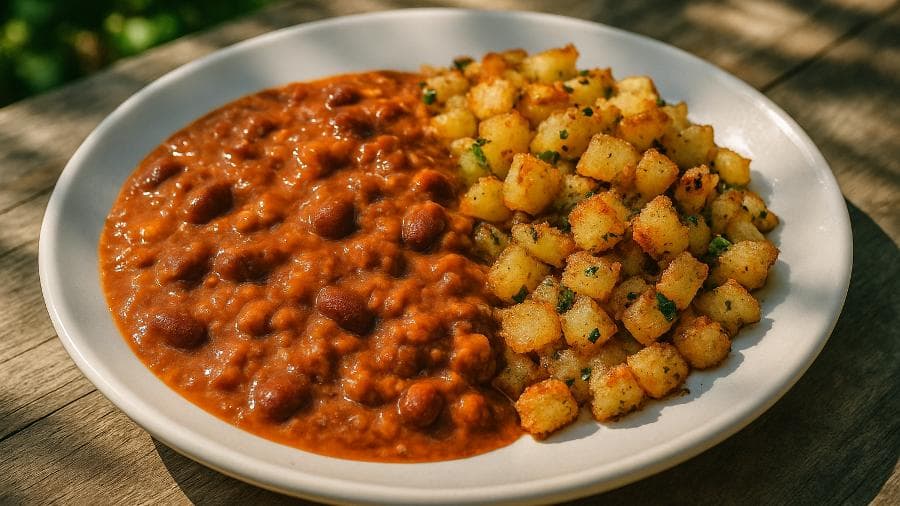 Chili Cremoso com Hash de Batata Sertanejo