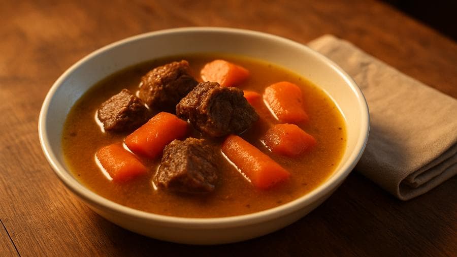 Caldo de carne caseiro