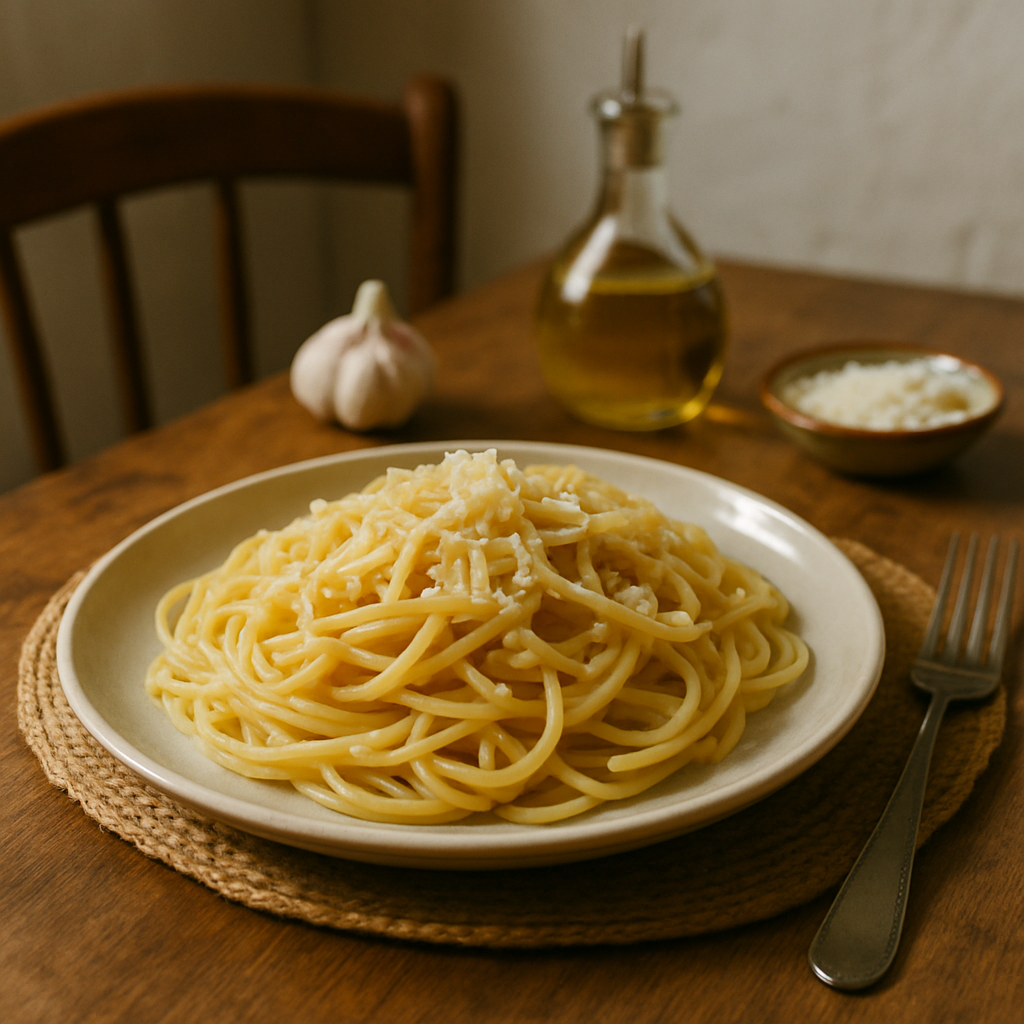 Massinha de Queijo com Alho e Azeite